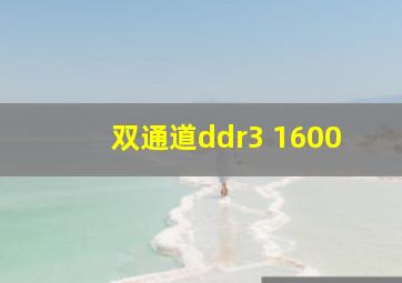 双通道ddr3 1600